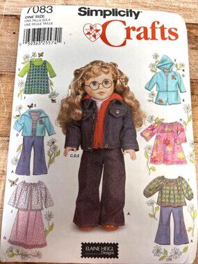 Simplicity Crafts 7083 Doll Clothes Sewing Pattern For 18" Dolls 33 Pieces